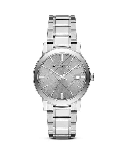 Burberry Stainless Steel Check Stamp Watch, 38mm